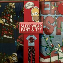 Homer Simpson T-shirt and Fleece Pants, mens L, BNWT 