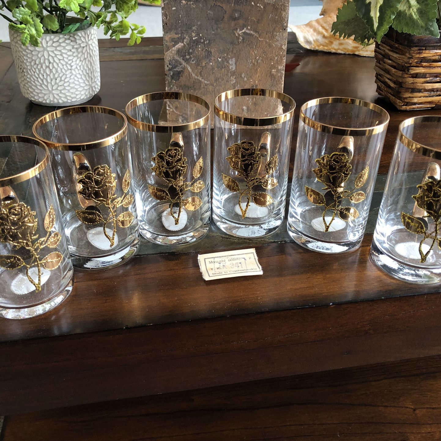 Lead Crystal 24k Gold Tea Glasses