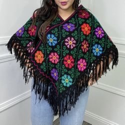 Mañanita Punto De Cruz Handmade Poncho 