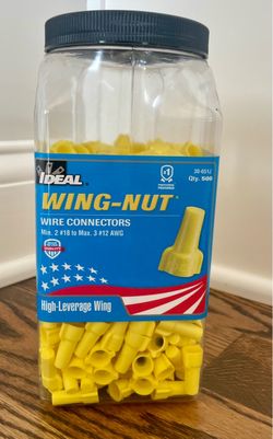 Ideal Wing-Nut Wire Connector, 451 Yellow, Jar of 500