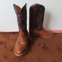 Tecovas Men's The Wyatt Leather & Ostrich Boots Size 7.5 EE