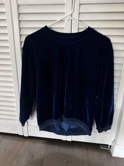 Black Chalk Navy Blue Velvet Top Size S Made in Italy Worn once only