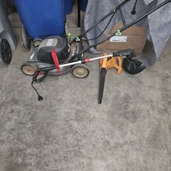 Electric Lawnmower ,Weed eater , And Leaf Blower 