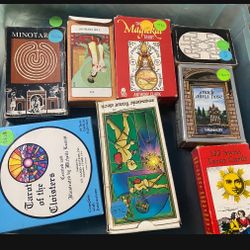 Vintage Tarot Cards Pile. 