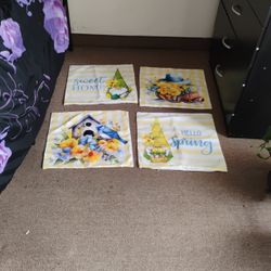 4 Spring Time Pillow Covers 