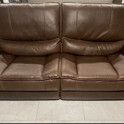Montana Brown Top Grain Leather 89" Power Zero Gravity Reclining Sofa