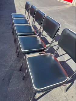 $45 each/ $45 cada una/ Coaster® Retro 6 Piece Blue/Chrome Side Chairs/ 6 sillas retro marca coaster