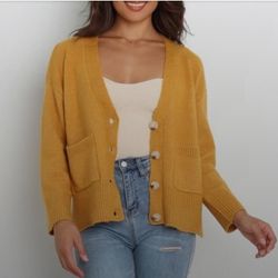 NWT Petal + Pup GIULIANA CARDIGAN in MUSTARD Yellow