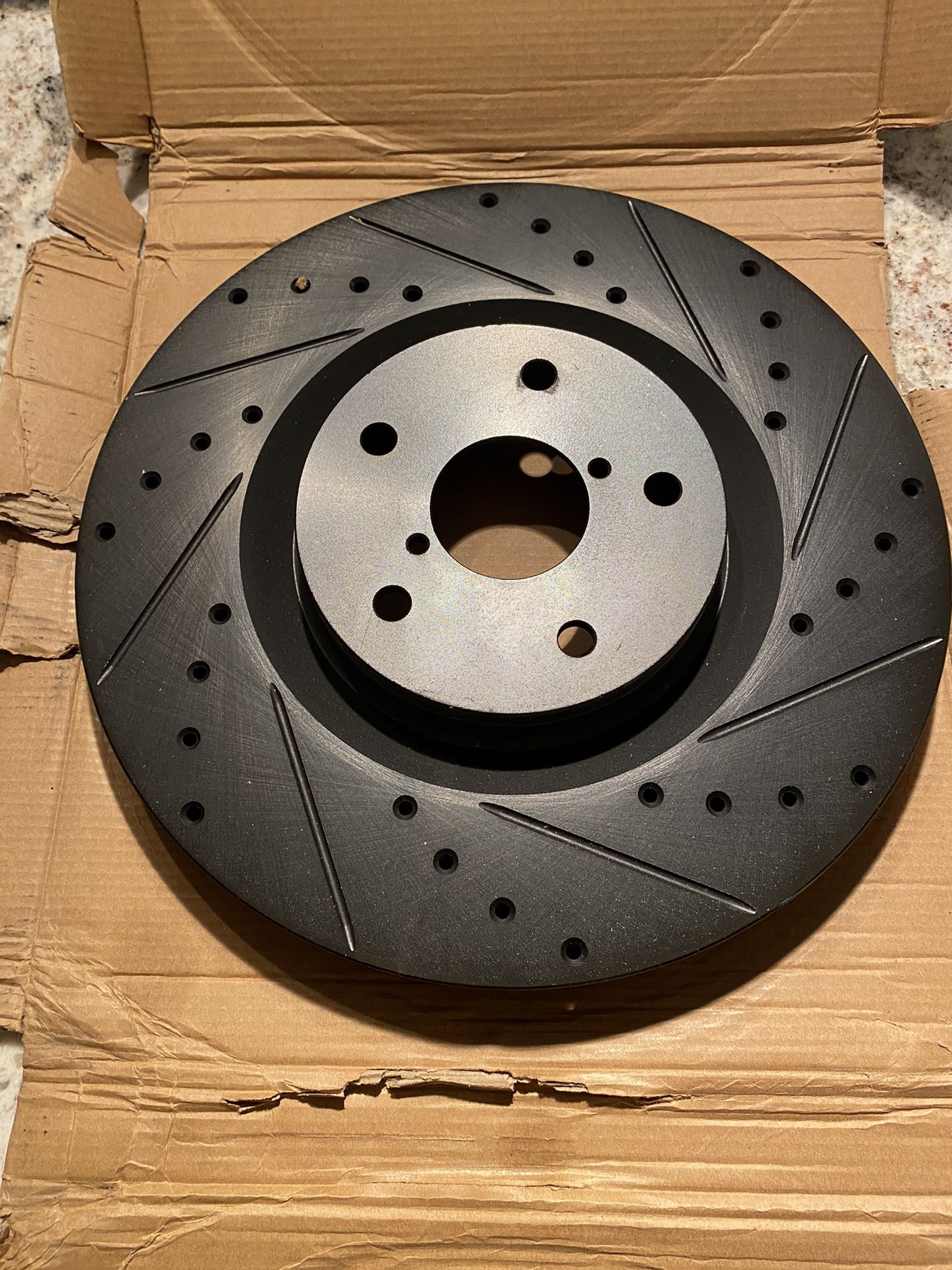 Drilled and Slotted Black Zinc Brake Rotor (contact info removed)3R