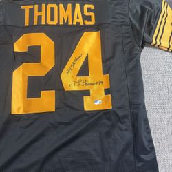 JT Thomas Signed Autograph Custom Jersey - Beckett Coa - Pittsburgh Steelers