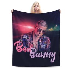 Ultra Soft Flannel Fleece B lanket Bad Rapper Buuny