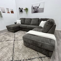 Grey Sectional Couch - Free Delivery 