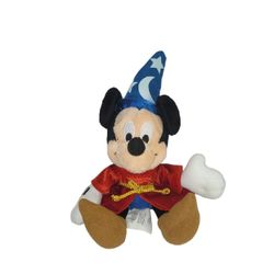 Disney Store Fantasia Mickey Mouse 10”H Plush Wizard Doll Collectors Stuffed Toy
