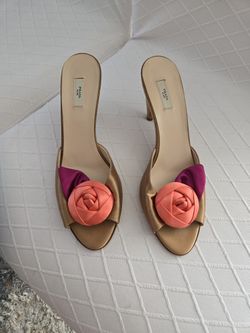 Title: Elegant PRADA Satin Rose Heels – Size 39 (MADE IN MILANO ITALY)