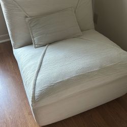 Beautiful Plush Chair With Ottoman