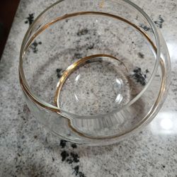 Clear glass with gold swirl