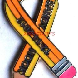 Lot Of 10 pins: NEWTOWN, CT SANDY HOOK SCHOOL NEWTOWN PENCIL RIBBON MEMORIAL LAPEL PIN