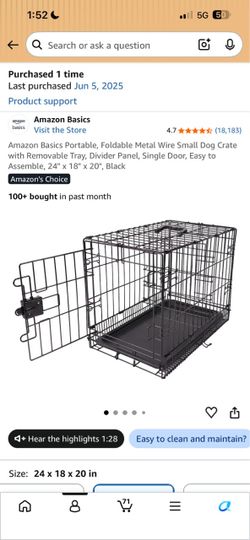 NEW IN BOX Amazon Basics Small Metal Wire Dog Crate Cage 24x18x20  **PRICED TO SELL QUICK**