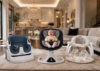 Electric Baby Swing for Infants to Toddler| Portable Infant Swing with Remote Control, Rocker with 5 Speeds, 3-Point Harness for Baby Boy Girl (Black)