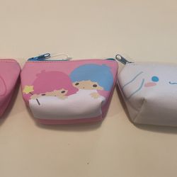 3 Hello Kitty And Friends Coin Purses.