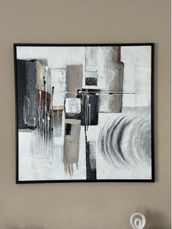 Modern Abstract Framed Canvas 49” x 49” – Scandinavian Designs
