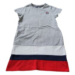 FILA heritage colorblock dress polo tennis white blue Gray USA American Pride M