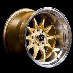 JNC003 Gold Machined Lip Wheels - 15"