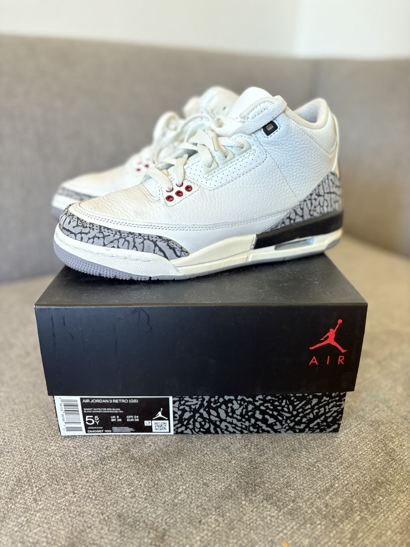 Air Jordan 3 Retro GS White Cement Reimagined - Size 5.5 - DM0967 100
