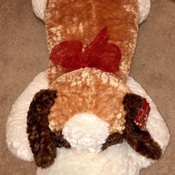 Giant plush Saint Bernard dog