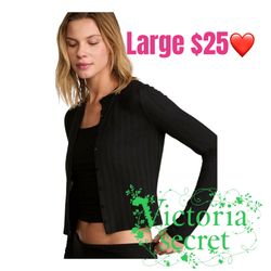 Victoria's Secret SoSoft™ Modal Ultra-Fine Cardigan in black large ❤️❤️
