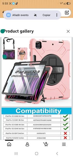 Miesherk STOCK Case for iPad Pro 12.9 6th/5th/4th/3rd(2022/2021/2020/2018)
Shockproof Protective Silicone