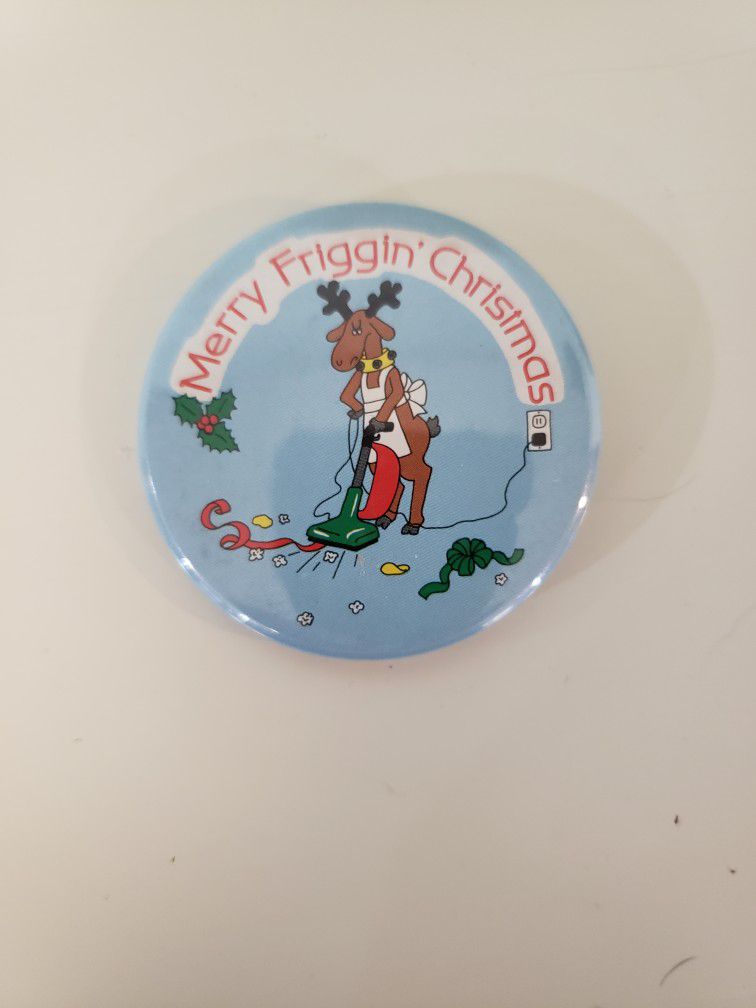 Merry Frigging Christmas Pinback Button 