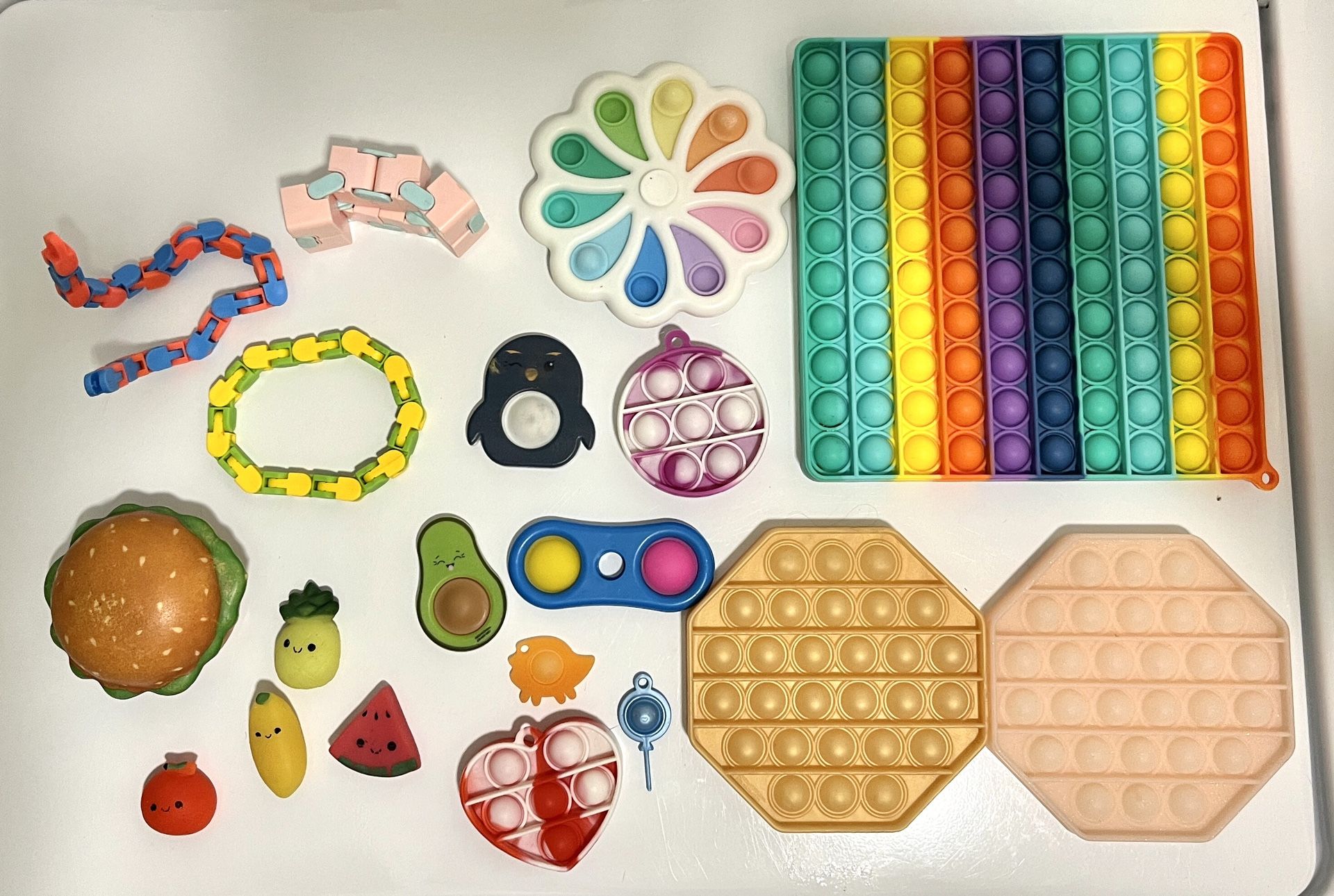 Pop It Fidget Squishy Stress Relief Sensory Toy Lot Of 19x Pieces