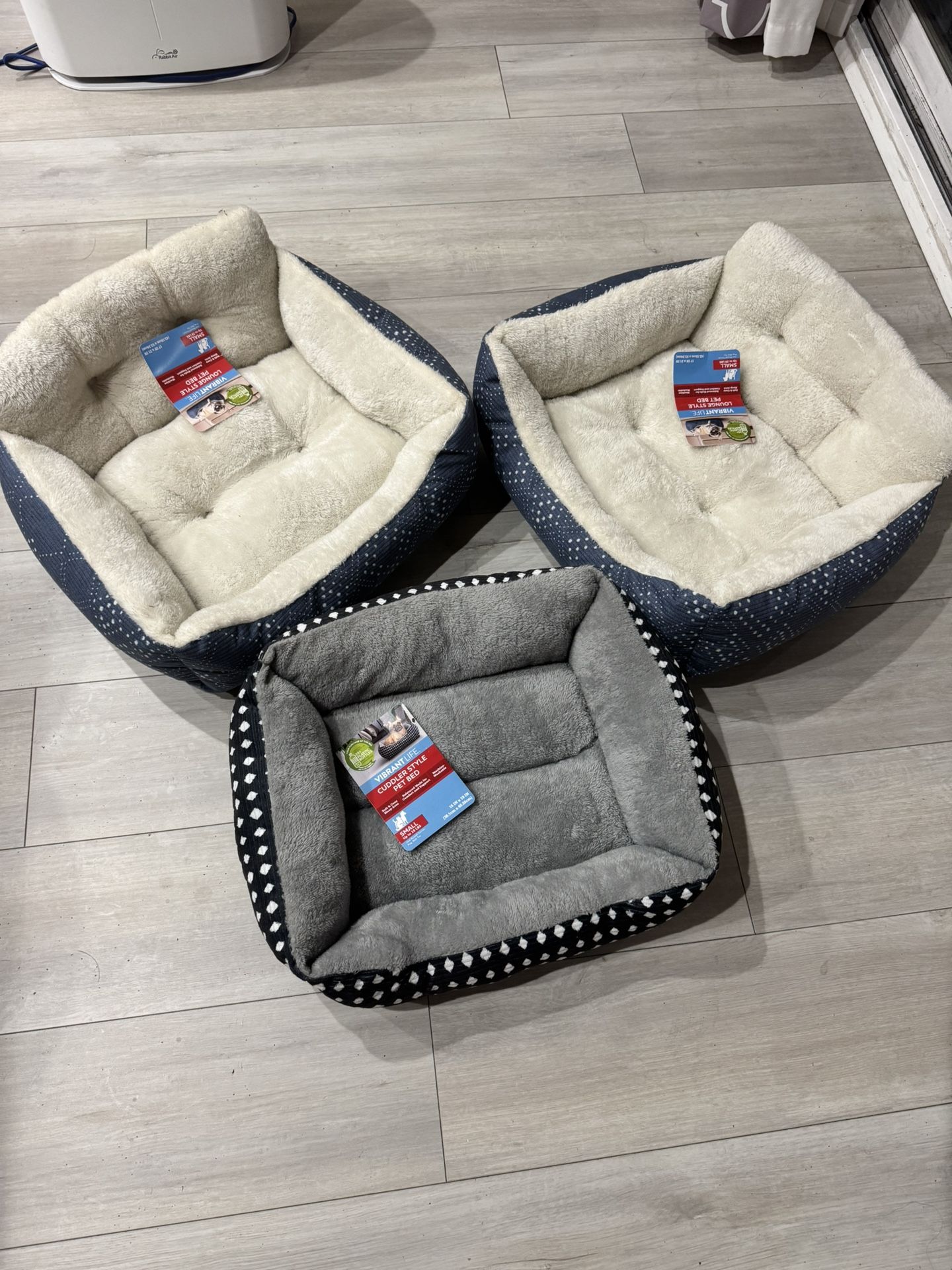 Dog Beds Set Of 3 - Cuddler & Lounger Styles Small Dogs
