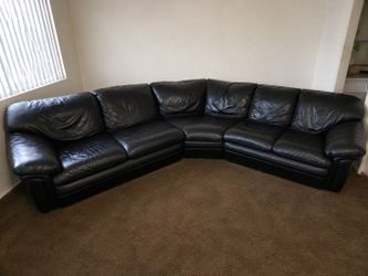 Black leather sectional couch mueble sofa