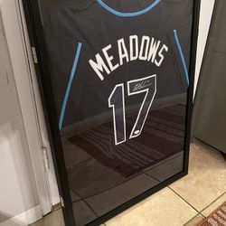 Framed Austin Meadows Signed Jersey