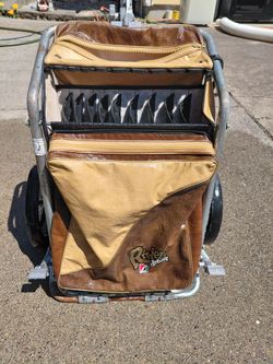 Vintage Riviera Deluxe Golf Bag Cart Combination - Two-Tone Brown Vinyl
