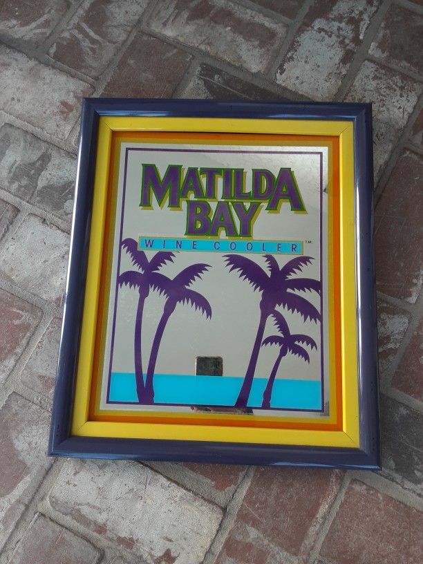 80s Advertising Matilda Bay Wine Cooler Mirror Sign 18x16in.