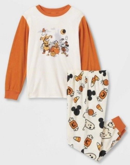 Men’s Family Disney 2 piece Mickey Mouse Fido Pluto Halloween Pajama Set Size XL