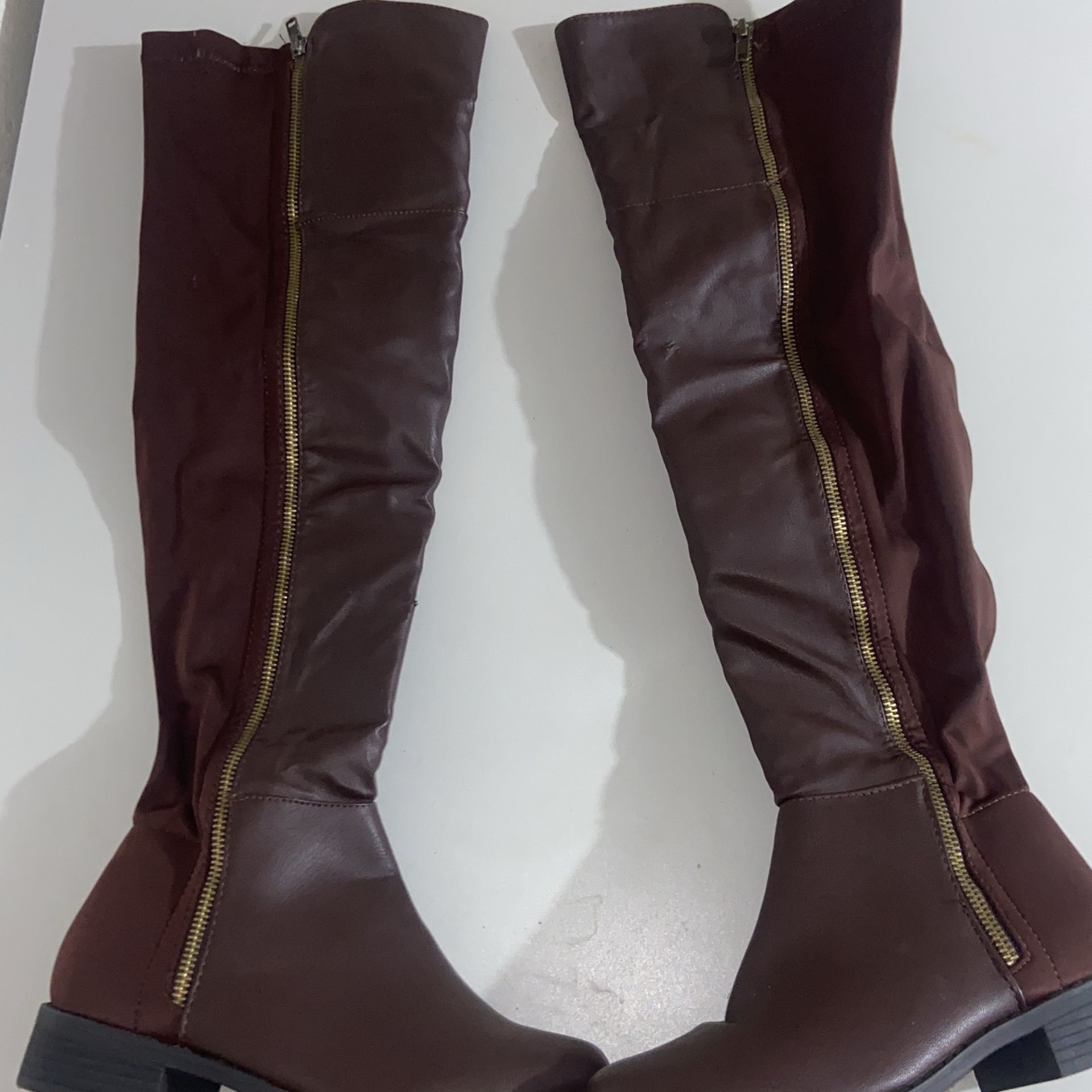 Forever Thigh High Boots Size 6 Brown