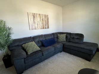 Gently used black Velvet couch