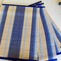 Wood & Fabric Plate Matt (Set Of 4) 