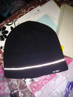 Black reversable fleece hat new