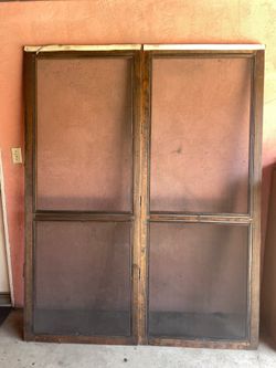 Double wooden screen doors