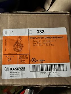 BRIDGEPORT 383 1" GROUND BUSHING INSULATED 14-4 MALLEABLE