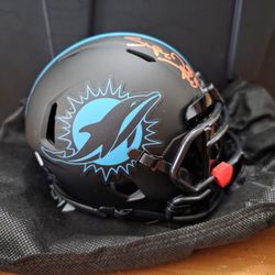 Mark Super Duper Dolphins ECLIPSE Autographed Mini Helmet With Black Visor