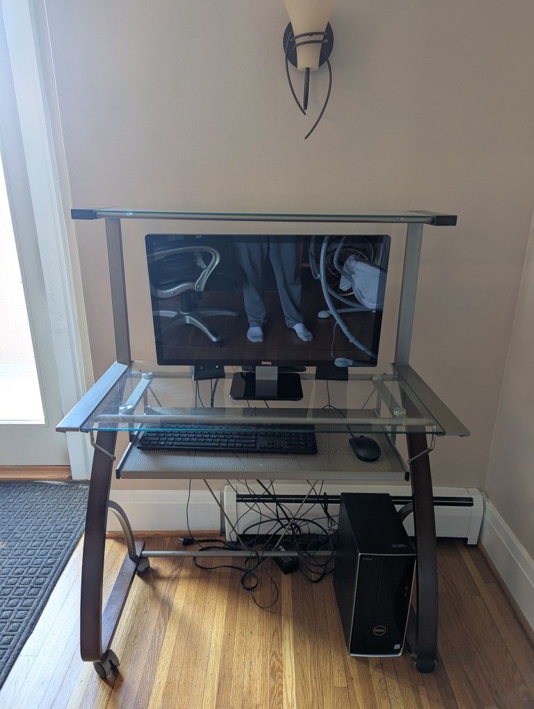 Glass Top Computer Desk