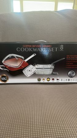 Copper Infused Ceramic Cookware Set (8 pcs)