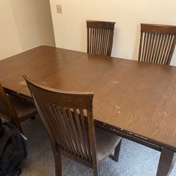 Large Dining Room Table And Four Chairs
