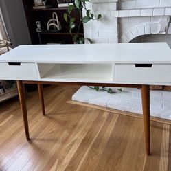 Console Table (midcentury - Wood/white)
